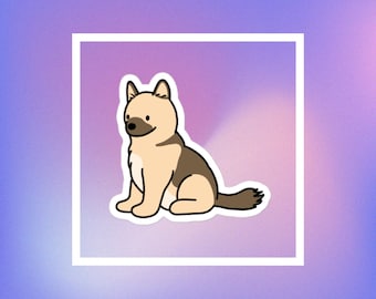 German Shepherd Puppy Sticker, Cute Dog Journal Supplies Pet Stickers, Animal Lover Stationary