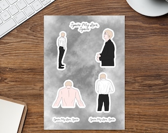 Shatter Me Aaron Warner Sticker Sheet Book Series Bookstagram Booktok Merch Book Quotes, Bookish Sticker