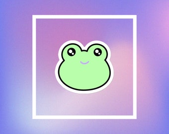 Cute Frog Sticker, Happy Froggo Pet Stickers, Animal Lover Stationary