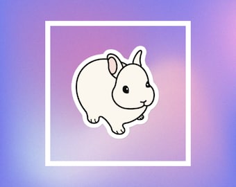 Milo The Bunny Vinyl Sticker, Cute Baby Rabbit Journal Stationary Supplies Pet Stickers, Animal Lover Stationary