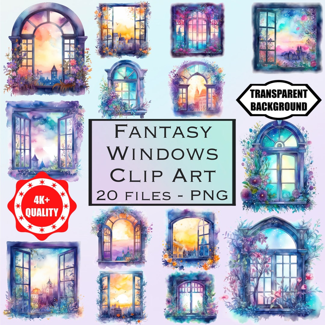 20 4K Mystical Window Clipart Pngs, Fairy Magic Fantasy Arches ...