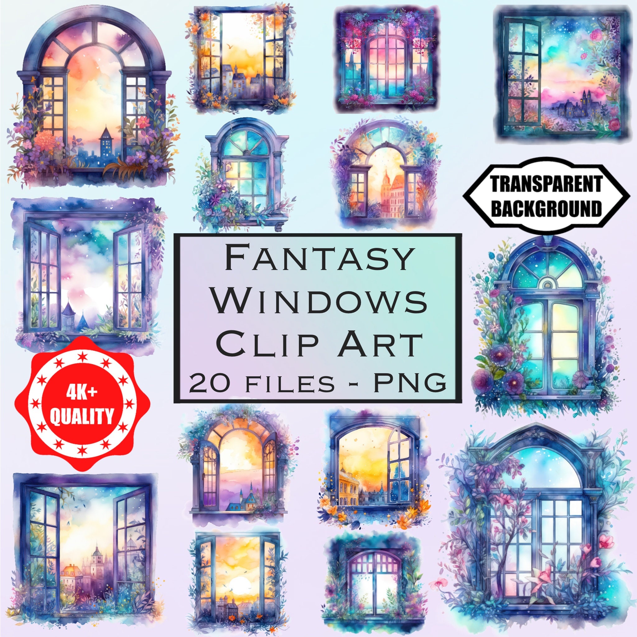 20 4K Mystical Window Clipart Pngs, Fairy Magic Fantasy Arches ...