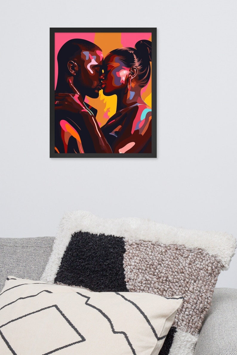 Black Couple Poster Black Love Wall Art African American Black Woman