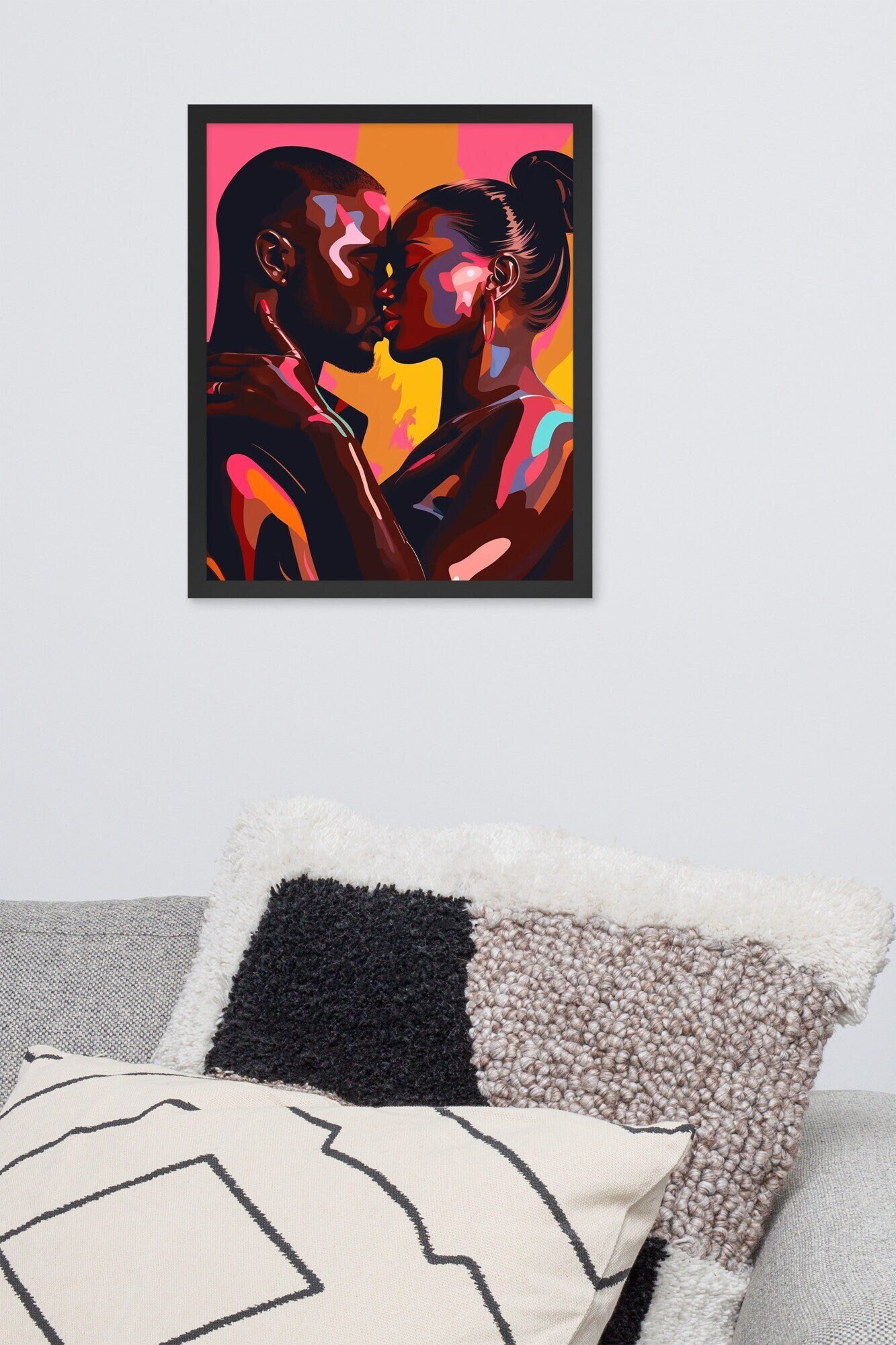 Her Peace, His Calm Black Love Art, African American Wall Art, Black Couple  Art 