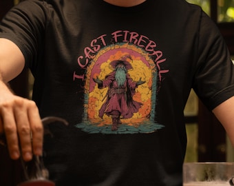 Maglietta I Cast Fireball DND – Maglietta divertente da mago