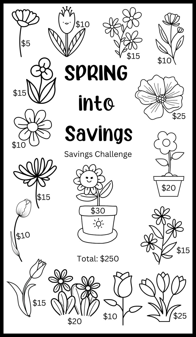 Spring Into Cash Spring Into Savings | Savings Challenge | Budget - Etsy
