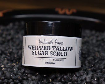 Whipped Grassfed Tallow Sugar Scrub | 100% Grassfed Tallow  | Unscented | Panhandle Prairie