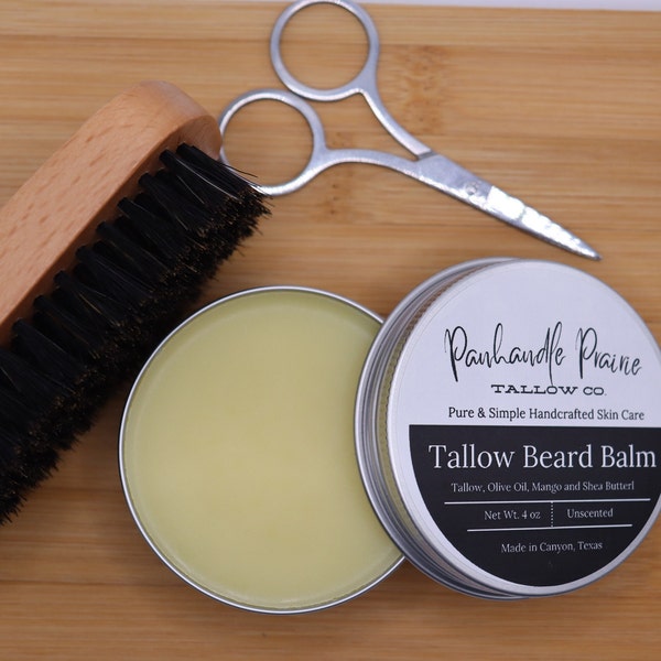 Tallow Beard Balm 100% Grass Fed For Men | Unscented