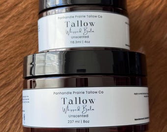 Organic 100% Grass fed Grass finished Whipped Tallow Balm Unscented | No Seed Oils | No Essential Oil