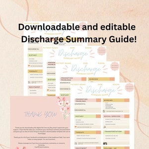 Discharge Summary Planning Guide template for social workers, mental health workers, nurses, health care, hospitals