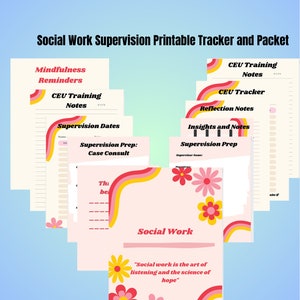 Social Work Supervision Digital Downloadable packet - Clinical supervision and CEU tracker