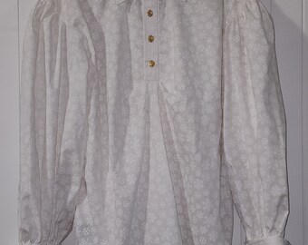 4XL Puffy Sleeve Shirt w/ French Cuffs & Pointed Collar