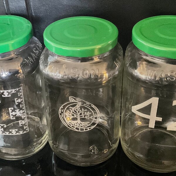Etched Mason Jar Etsy