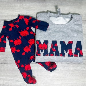 MAMA embroidered keepsake sweater, MAMA sweater with baby outfit, Keepsake sweater, Gift for Mom, Gift for Dad