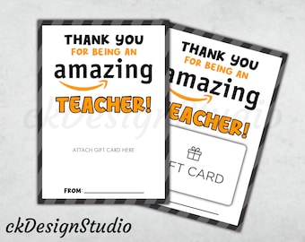 PRINTABLE Thank You For Being An Amazing Teacher!  | Teacher Appreciation Gift Card Holder | Instant Download |