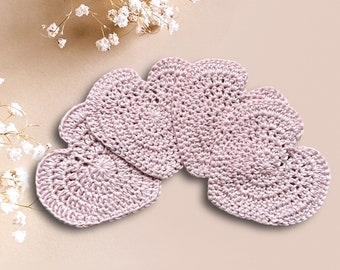 Crochet heart coasters