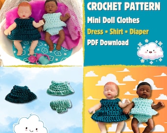 Pt.1 Mini Puppenkleidung Häkelanleitung (PDF Download)
