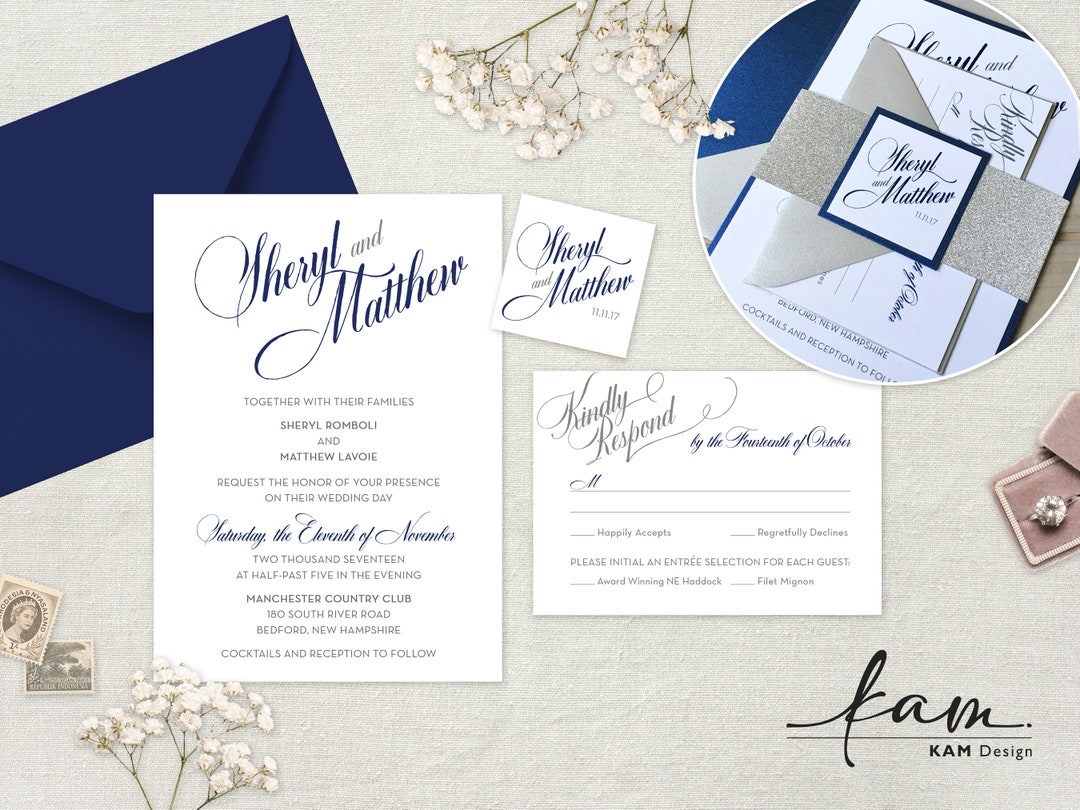 Printable Wedding Invitation Sets Wedding Invitations Custom Etsy