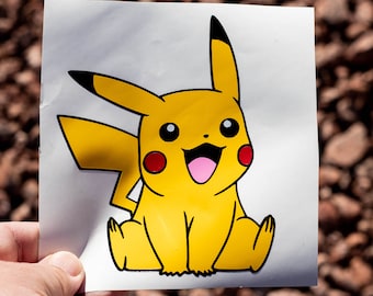 Calcomanía de vinilo multicapa de Pikachu de 5 x 4 pulgadas