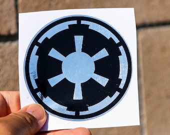 Calcomanía de vinilo multicapa con el escudo imperial de Star Wars, 3,5 pulgadas