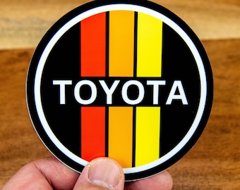 Pegatina brillante de 3,5 pulgadas con diseño retro de Toyota