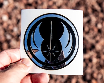 Calcomanía de vinilo multicapa de la Orden Jedi de Star Wars, 3,5 pulgadas