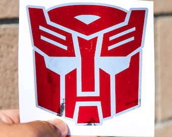 Calcomanía de vinilo multicapa de Transformers Autobots de 4 x 4 pulgadas