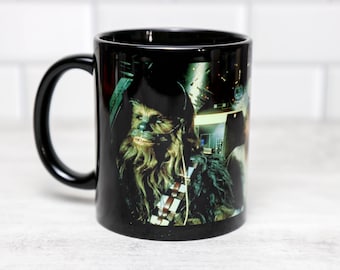 Star Wars Millennium Falcon cockpit Han Solo Chewbacca Obi Wan Luke Skywalker (A New Hope) Full Photowrap 11 oz Mug