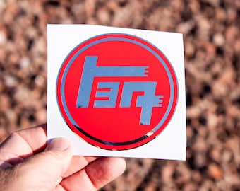 Calcomanía de vinilo multicapa con el logotipo retro vintage de Toyota TEQ de 3,5 pulgadas