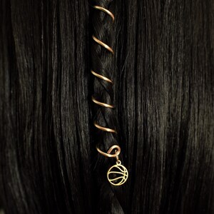 Basketball Hair Spiral | Hair Jewelry | Gift for Her | Hair Accessory | Sport Jewelry | Basketball Jewelry | Basketball Gift