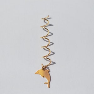 Dolphin Hair Spiral | Dolphin Jewelry | Ocean Jewelry | Hair Jewelry | Sea Jewelry | Gift for Sea Lovers | Sea Animal Jewelry | Gift for Her