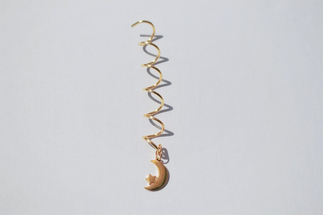 Big Moon Little Star Hair Spiral Hair Jewelry Hair Charm Etsy