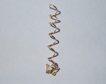 Butterfly Hair Spiral | Hair Jewelry | Hair Charm | Gift for Her | Dainty Jewelry | Hair Accessory | Butterfly Jewelry | Cottagecore Jewelry