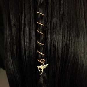 Bird Hair Spiral | Hair Jewelry | Dainty Jewelry | Gift for Her | Hair Accessory | Cottagecore Jewelry | Bird Jewelry | Nature Jewelry