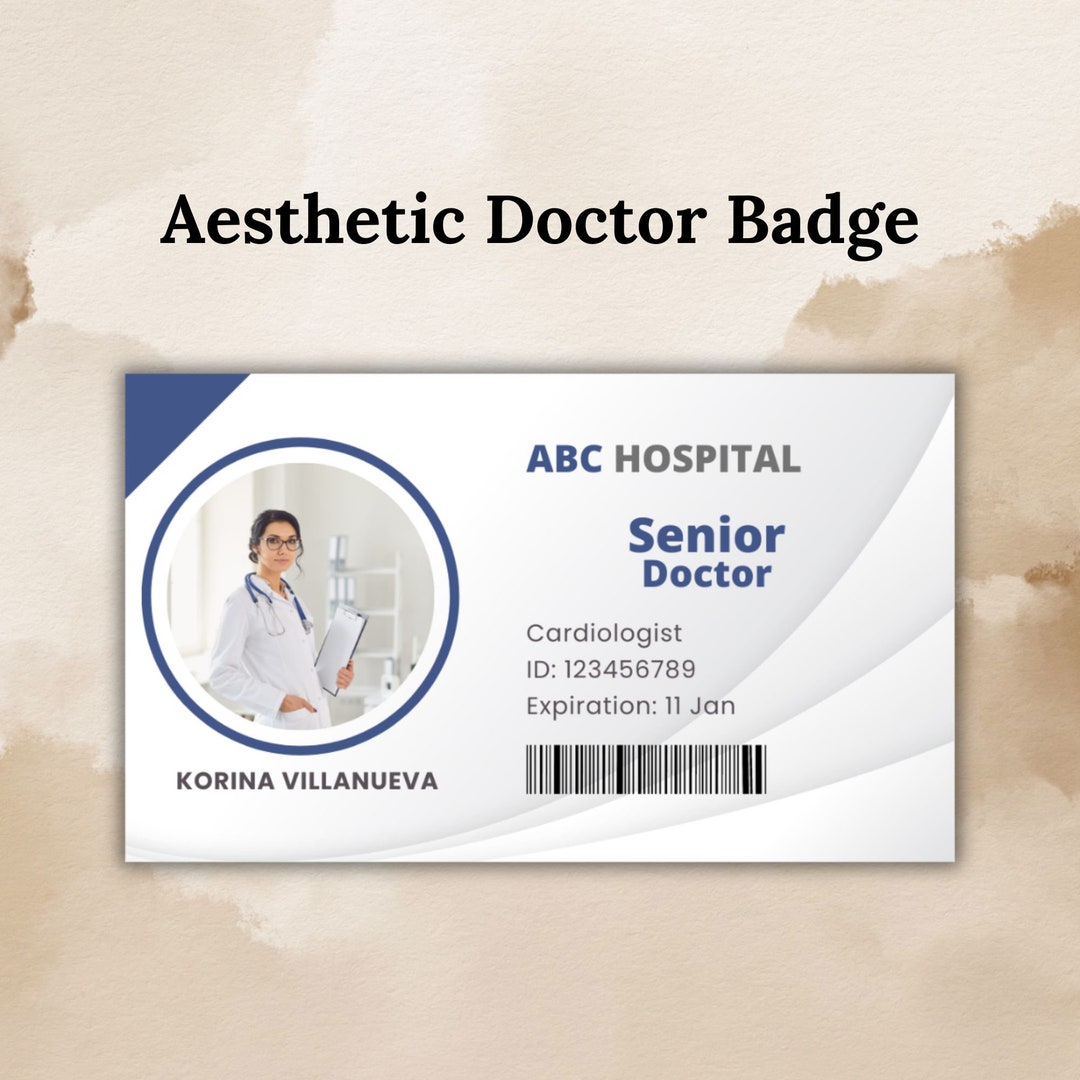 Fully Customizable Nurse Name ID Badge Canva File Instant Etsy