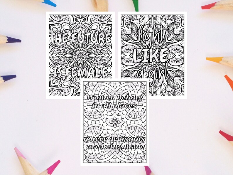 Women's Empowerment Printable Coloring Pages Women's Day Inspirational ...