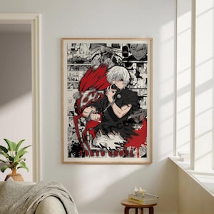 Anime Manga Poster - Tokyo Ghoul -Digital Download - Curated Manga Panels - Wall Art - Ken Kaneki - Anime Gift