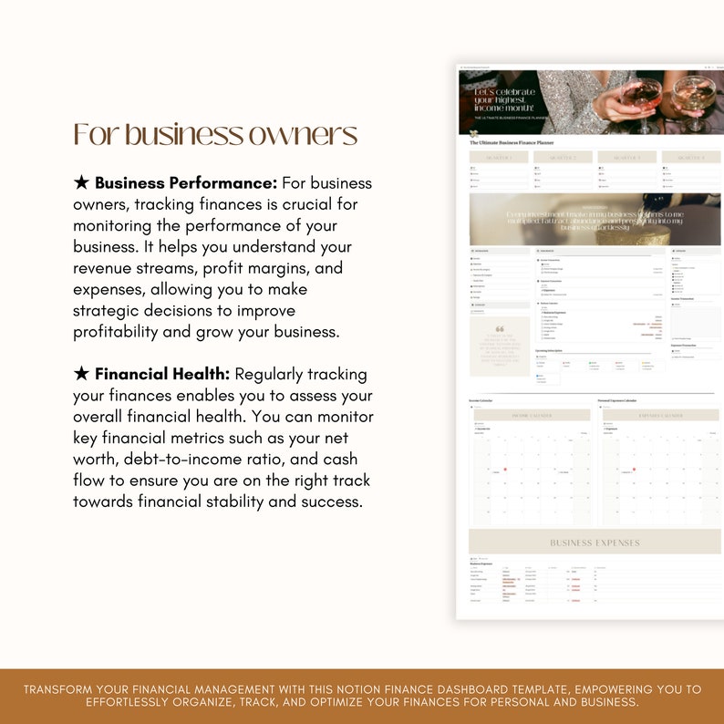 Notion Finance Dashboard Template | Work Notion | Digital Planner ...