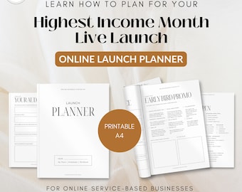 2025 Printable Launch Planner Calendar for Online Service Providers, Coaches, Consultants, Course Creators