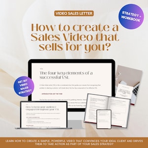 How to create a High-Converting Video Sales Letter | VSL Creation Workbook + Strategy Guide | Digital E-book | Online sales | Selling online