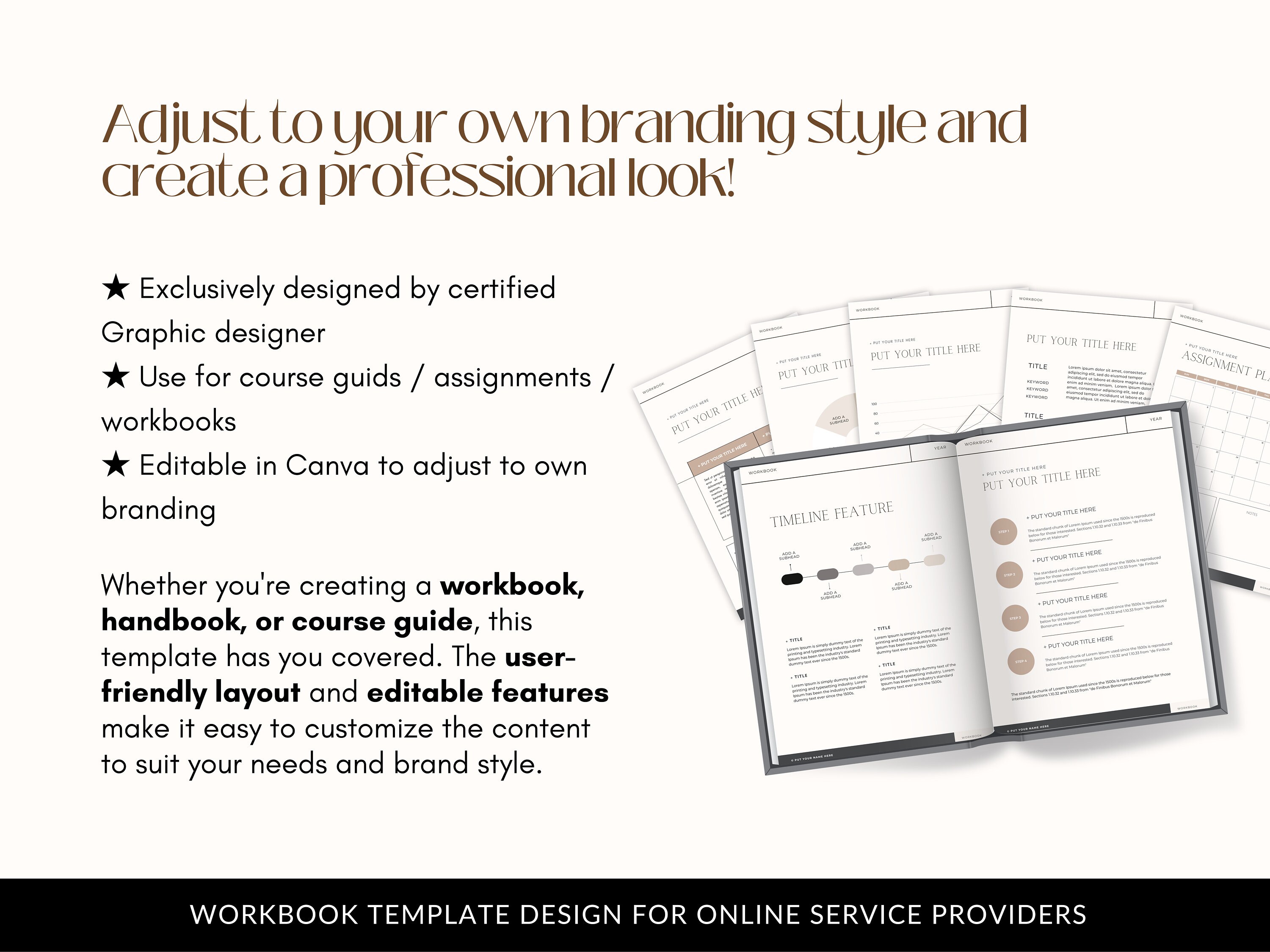 Workbook Example Pages 52 Pages Workbook Template | Editable Canva | Course Workbook Template ...