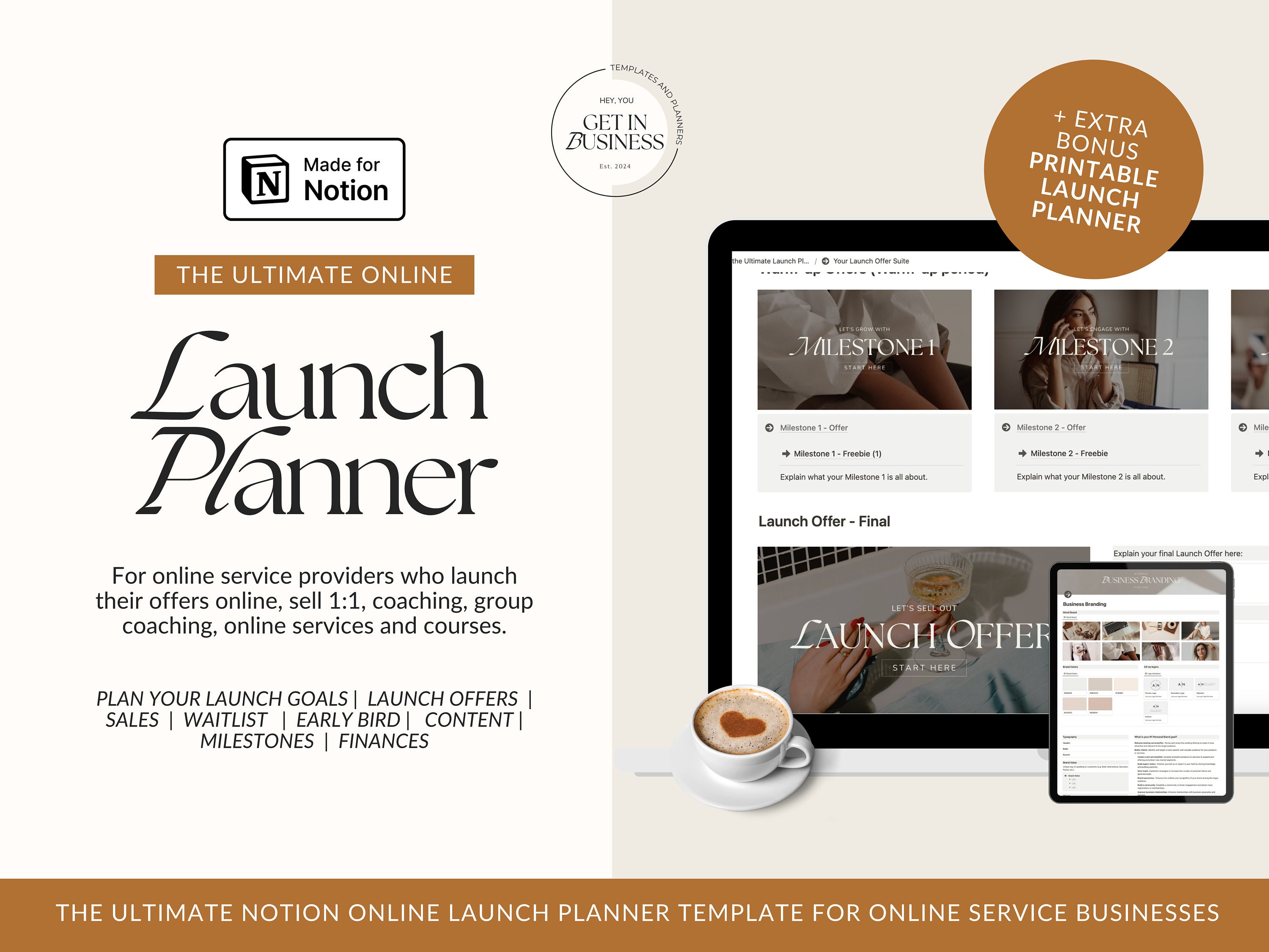 Notion Launch Template | Planner | Online Business Service Providers ...