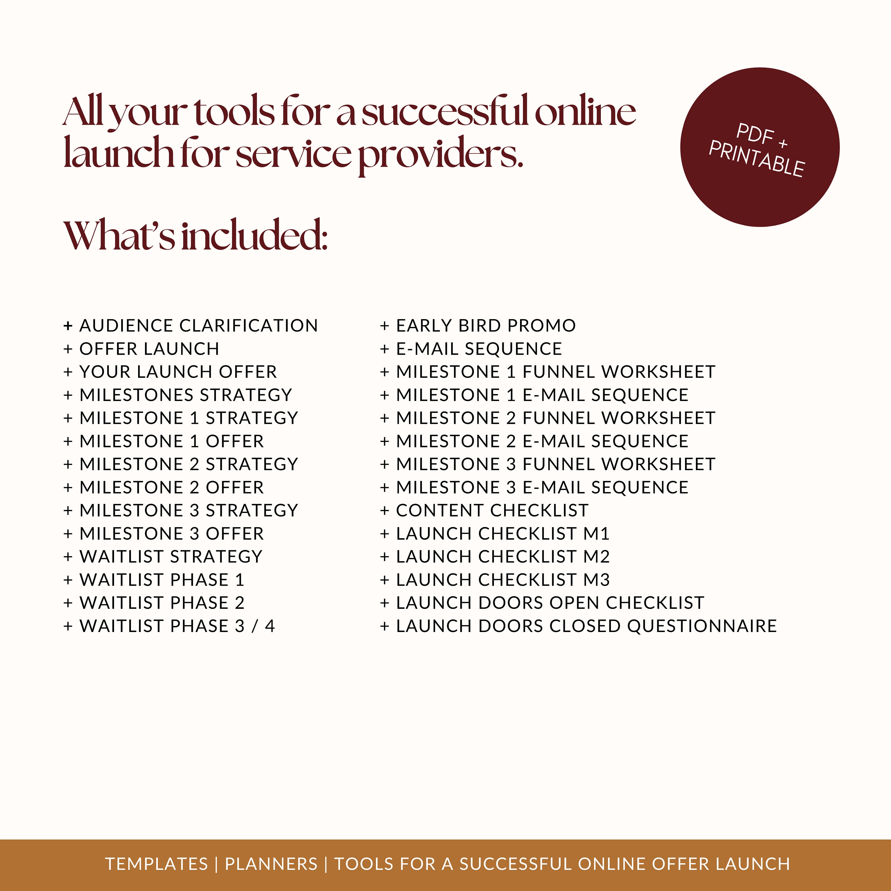 2025 Printable Online Offer Launch Planner Calendar for Course Creator ...