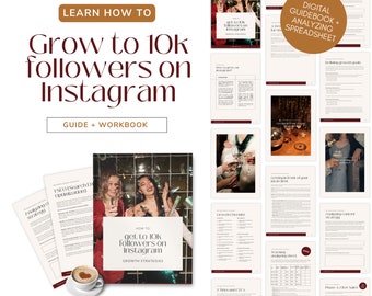 Instagram Growth strategies E-Book + Digital Workbook Planner | Social Media Growth | Follower growth | Instagram marketing