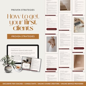 How to get your First Clients Handbook | Online organic Sales Strategy | Coaches | Sales guide | Client acquisition strategies | High ticket