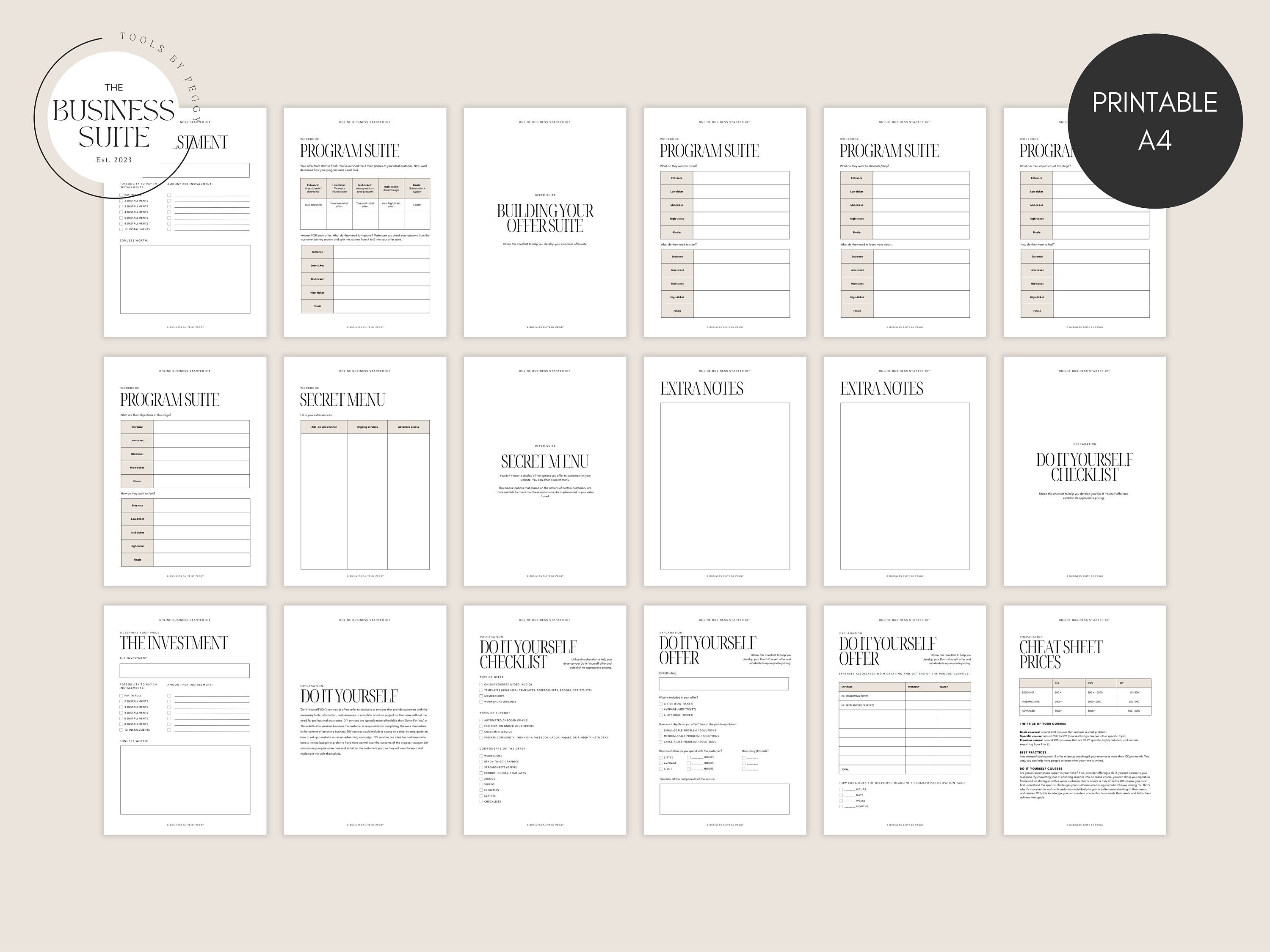 48 Pages Printable Offer Suite Program Planner Workbook | How to Sell ...