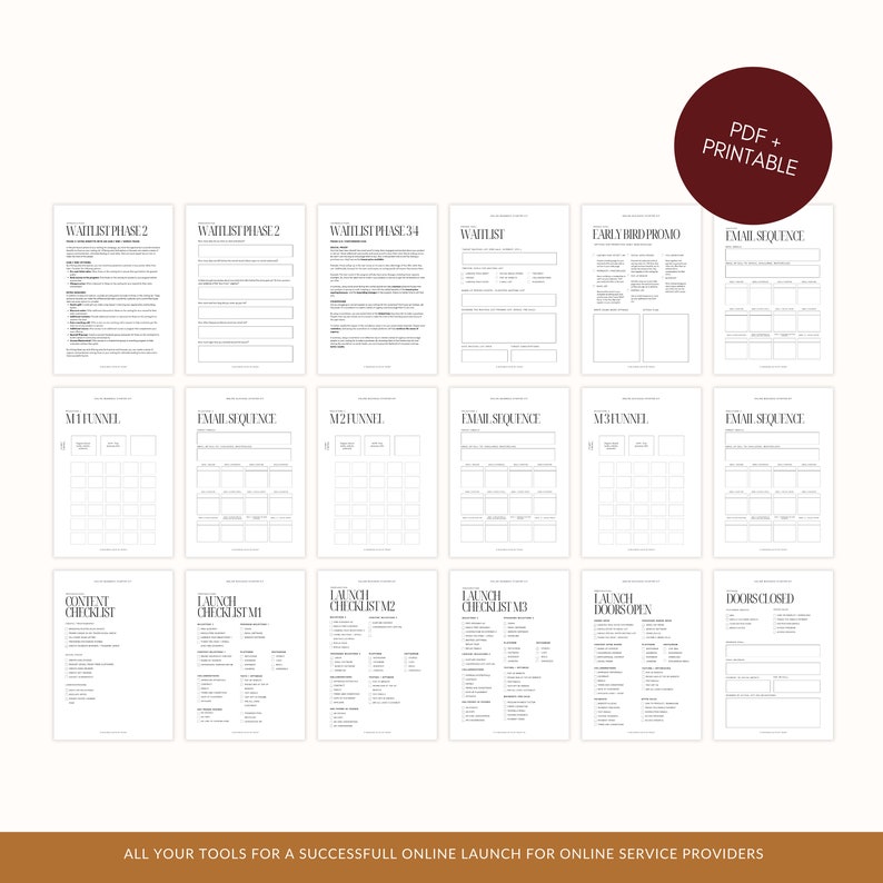 2025 Printable Online Offer Launch Planner Calendar for Course Creator ...