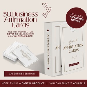Valentine's Day 50 Business Affirmation Cards: Love / Entrepreneurial Motivation | Gift for clients | Valentines day Gift | Business gift