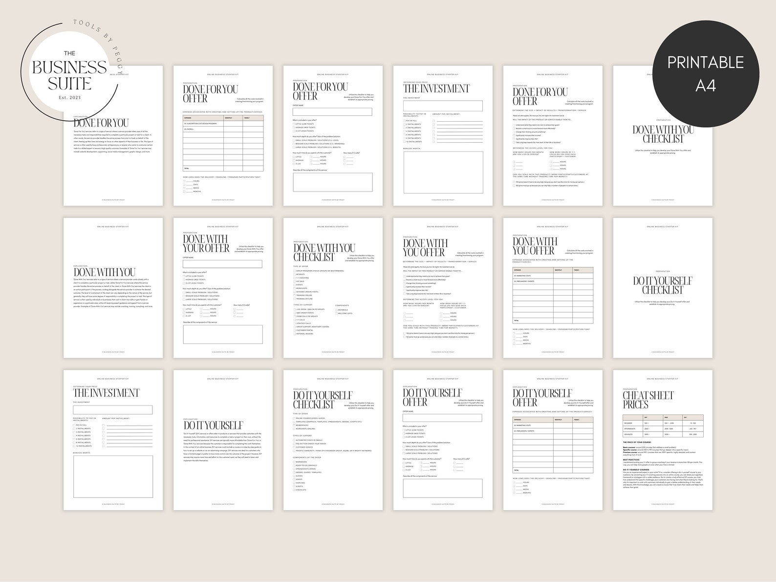 48 Pages Printable Offer Suite Program Planner Workbook | How to Sell ...