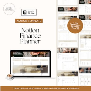 Notion Finance Dashboard Template | Work Notion | Digital Planner Aesthetic | Business Notion Templates | Business planner Financial